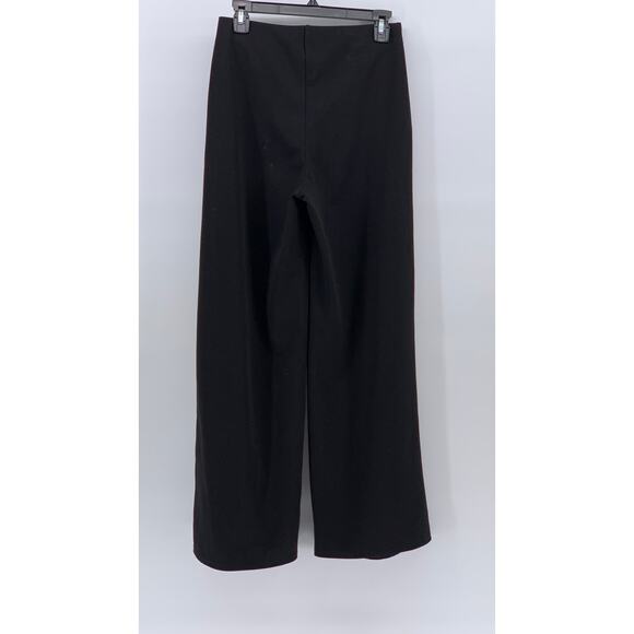 H&M Women's Black Solid Black High-Rise Wide-Leg Pull-On Pants SZ S - Picture 2 of 12